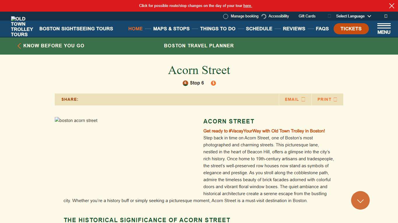 Acorn Street Boston History and Information Guide
